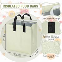 Sac isotherme écologique beige robuste, auto-adhésif, imperméable, avec logo personnalisé en gros, sac à lunch de haute qualité