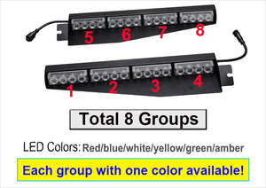 Đèn <span class=keywords><strong>LED</strong></span> đa màu tùy chỉnh, đèn báo hiệu khẩn cấp nhấp nháy đỏ xanh cho xe tải A5, tình trạng mới - Product Image 6