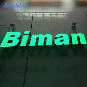 Señal de tienda personalizada 3d, acrílico, acero inoxidable, para tienda de humo, Led, para exteriores