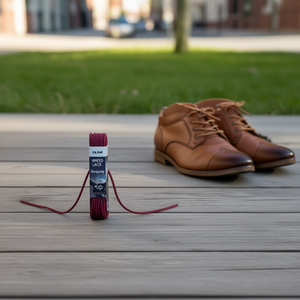 Lacci per scarpe cerati Ilan 90 cm bordeaux per uomo e donna - Product Image 3