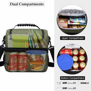 2024 Custom Logo Dual Compartment Insulated Leakproof Cooler <b>Bag</b> Casual <b>Lunch</b> <b>Tote</b> Shoulder Strap for Men Women Wine Iced - Product Image 4