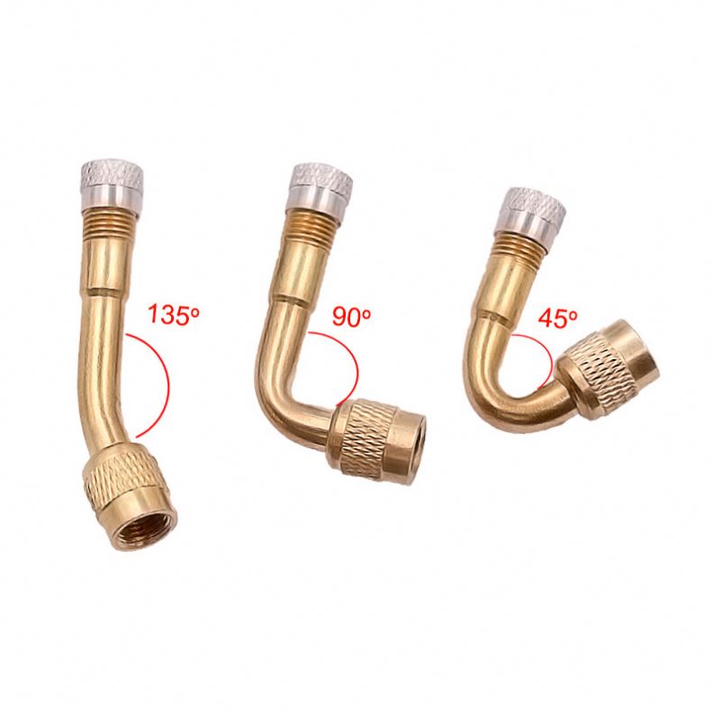 2-Pack 100mm Valve Extenders - Flexible Rubber & Brass For Cars, Bikes, Motorcycles