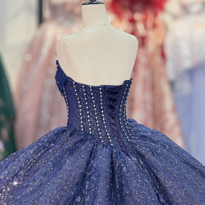 Robe de bal scintillante sans manches avec cristaux pour filles de 16 ans, modèle Quinceanera 20276 - Product Image 5