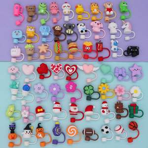 Offre Spéciale – Capuchons de paille réutilisables en silicone 3D, anti-poussière, écologiques, pour protéger les enfants, motif animaux mignons - Product Image 2