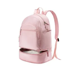 Unisex Waterproof And Fashionable Basketball Bag Casual Sport Backpack With Solid Color Polyester Internal Frame