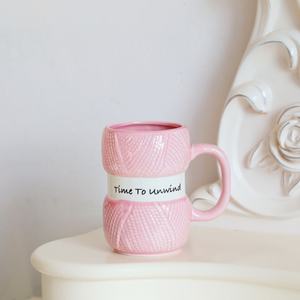Tasse en céramique gaufrée motif fil, tasse à café créative, tasse à eau, tasse à lait pour le petit-déjeuner, avec cadeau offert - Product Image 3
