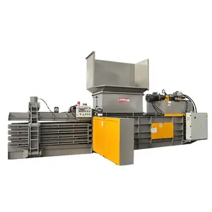 Video showing fully automatic horizontal hydraulic hay press baler