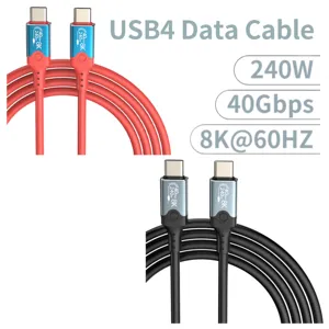 Carcasa de aleación de aluminio USB4 240W Gen3 8K cable 40G 48V 5A carga rápida Tipo-c es compatible con el protocolo Thunder 3/4