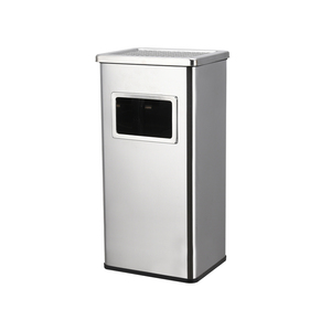 Square Silver metal l standing ashtray cigarette trash can Restaurant Garden pub bin outdoor indoor