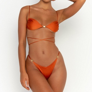 Traje de baño de nailon de secado rápido para mujer, bikini sexy con tiras y espalda descubierta, bikinis ajustados que realzan la figura - Product Image 5