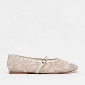 Nouvelles Chaussures Simples Femme Printemps-Été 2026 Style Rétro Broderie Perles Incrustées Chaussures <span class=keywords><strong>de</strong></span> <span class=keywords><strong>Ballet</strong></span> en Maille - Product Image 6