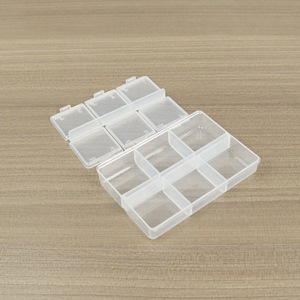 Transparent 6 Compartment Nail Art Storage Box With Lid For Tools And Accessories Desktop Organizer Yiwu Origin - Product Image 3
