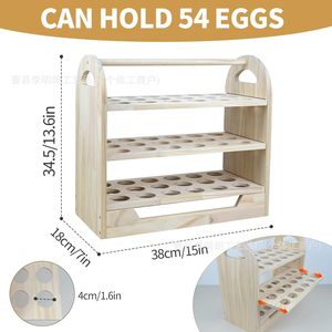 Support de rangement pour œufs en bois, 3 niveaux, empilable, pour cuisine, bureau, organisation et conservation de la fraîcheur des œufs - Product Image 3