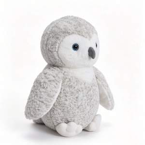 Peluche de búho nieve personalizado, juguete de búho de peluche, peluche de búho blanco grisáceo, animal de peluche de búho ártico - Product Image 1