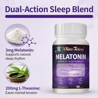 Capsules de mélatonine OEM pour le sommeil, végétaliennes, halal, 100 % naturelles, 60 comprimés à croquer pour un soutien avancé du sommeil, adolescents et adultes