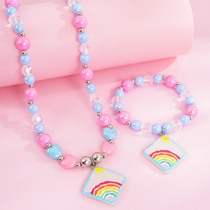 Nuova <span class=keywords><strong>Collana</strong></span> per Bambine, Graziosa <span class=keywords><strong>Collana</strong></span> da Principessa <span class=keywords><strong>con</strong></span> Ciondolo a Fiore Colorato - Product Image 3