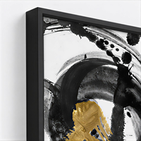 Art mural abstrait noir, blanc et or en fer et aluminium, impression à la craie, pour salon, bureau, hôtel, intérieurs modernes art déco