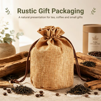 Sac à savon en jute naturel réutilisable avec logo personnalisé, pochette en chanvre et lin, petite pochette en jute à cordon, vente en gros pour thé et café