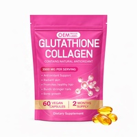 Capsules de collagène et de glutathion OEM 3500 mg avec acide hyaluronique antioxydant et vitamine C pour la croissance saine des cheveux, des ongles et des os