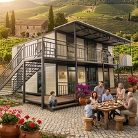 Maisons mobiles préfabriquées économiques de 40 pieds, duplex moderne à 2 étages, maison duplex confortable avec balcon, cuisine, bureau, utilisation en bâtiment
