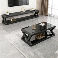 Table basse carrée de petite taille en verre durable au design nordique moderne, avec structure en métal, écologique, facile à assembler, pour salon et maison