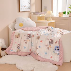 Couverture en coton et bambou pour bébé, motif de dessin animé kawaii, pour filles, été, vente en gros, design personnalisé - Product Image 1