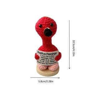 Muñeco de Flamenco de Ganchillo con Certificado CE y CPC, Hecho a Mano, Color Rojo, Tejido, Muñeco Amigurumi con Tarjeta de Mensaje Personalizada - Product Image 2