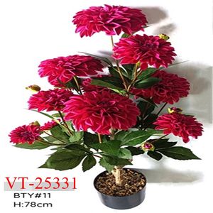 Pot de chrysanthème artificiel en polyester/soie de 39cm pour la fête des mères Pâques Noël Retour à l'école Halloween Nouvel An chinois - Product Image 5