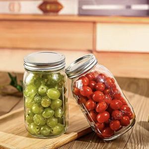 Bocaux Mason à large ouverture avec couvercles hermétiques pour le stockage des aliments, les épices, la mise en <span class=keywords><strong>conserve</strong></span>, la confiture, la gelée, le miel, la préparation de préparations, et les boissons - Product Image 6