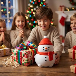 KK 15.5CM Jumbo Christmas Snowman Squishy Fidget Toy, Slow Rebound Stress Relief Squeeze Toy, Tactile Anxiety Relief Desk Fidget - Product Image 5