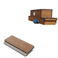 Planches de terrasse en composite WPC modernes, carrées, antidérapantes, co-extrudées, imperméables, pour extérieur, avec finition brossée