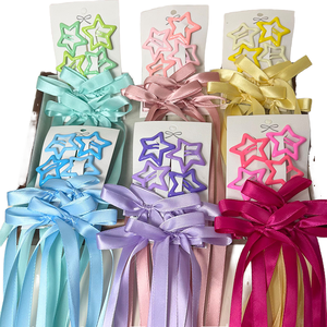 Juego de horquillas tejidas con lazo de estilo dulce en estrella rosa púrpura azul para Concierto música Festival soporte de horquilla - Product Image 2