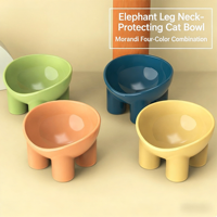 Gamelle pour animaux de compagnie en plastique couleur macaron, forme jambe d'éléphant, étanche IPX5, moderne, 500 ml, avec protection automatique du cou pour chat