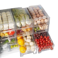 Tiroir de réfrigérateur en plastique Transparent, organiseur de boîte de rangement empilables pour réfrigérateur, bacs