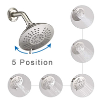 Ensemble de robinet de baignoire et douche encastré en or CUPC avec bec de baignoire et pommeau de douche à 5 jets
