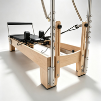 Reformer Pilates Professionnel en Bois d'Érable avec Tour Demi-Trapez 2-en-1, Machine de Studio et de Gymnastique de Qualité Commerciale, Durable, Certifié CE