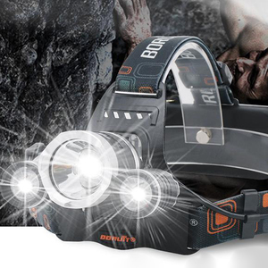 Có thể sạc lại 18650 công suất cao không thấm nước 3 <span class=keywords><strong>Led</strong></span> Đèn Pha cho đi bộ đường dài và cắm trại đầu Torch - Product Image 4