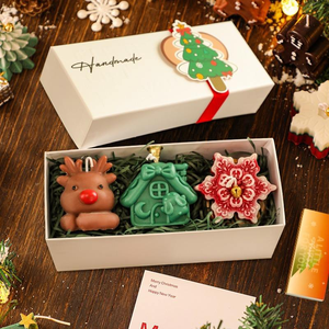 Bougies de Noël en cire de soja faites à la main, sans flamme et sans fumée, pour anniversaires, mariages et Nouvel An - Coffret cadeau décoratif en gros - Product Image 5