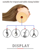 Tête de mannequin d'entraînement professionnelle pour coiffeur en salon, cheveux humains véritables