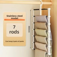 Porte-pantalons multi-niveaux en acier inoxydable pour armoire, organisateur de rangement gain de place pour jeans, support pour pantalons, OEM ODM
