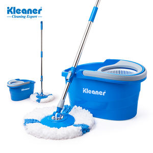 <span class=keywords><strong>Kleaner</strong></span> Ensemble de vadrouille et seau bleus de haute qualité 8L en acier inoxydable vadrouille rotative en microfibre nettoyage facile vadrouille rotative - Product Image 1