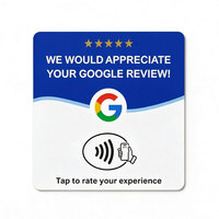 Impression de logo personnalisée, étiquette NFC 100 mm 25 mm, carte acrylique NFC pour les médias sociaux, étanche, époxy, avis Google, carte NFC PVC