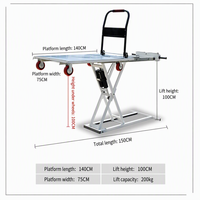 Plateforme élévatrice à ciseaux électrique portable de haute qualité, capacité de charge de 200 kg, hauteur de levage de 1,2 m, cric de chargement mobile pour les camions de livraison de marchandises