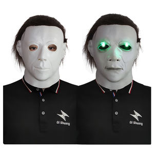 Máscara <span class=keywords><strong>de</strong></span> pánico <span class=keywords><strong>de</strong></span> luz <span class=keywords><strong>de</strong></span> luna para adultos personalizada para fiesta Michael Myers Mcmel Sign Night-eye Mask New Halloween Movie Horror Latex Major Mask - Product Image 1