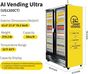 Grand distributeur automatique avec paiement POS/NFC, armoire réfrigérée double porte en libre-service - Capacité de 864 bouteilles. - Product Image 2