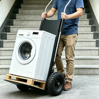 Chariot Électrique Pliable en Métal à Trois Roues pour Monter les Escaliers, Capacité de Charge 400 kg, Option OEM pour le Transport de Marchandises et les Courses