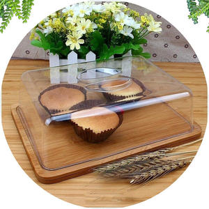 Planche à découper rectangulaire en bambou personnalisée en usine, support à gâteau pour le stockage du fromage et des gâteaux - Product Image 5