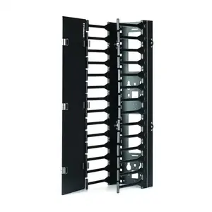 Vertical Cable Organizer Horizontal Network Management Manager 19 Inch 1U 2U With Brush Network Cabinet Mounted Dust Proof