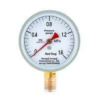 Standard Vacuum Pressure Gauge Y-100 0-1.6 MPa for Boiler Air Oil Water Pressure Zhejiang Hongqi