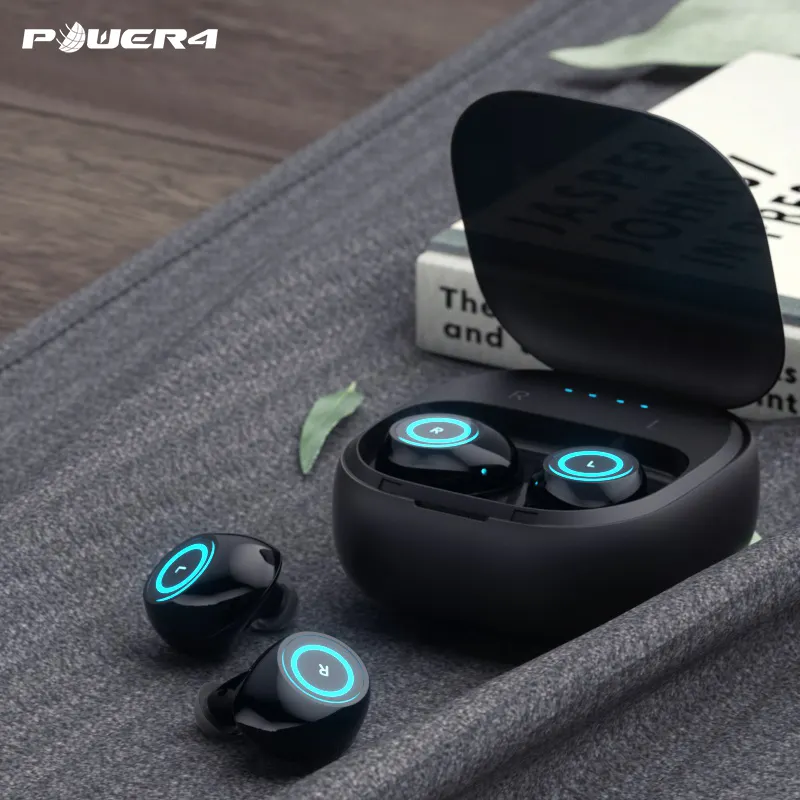 TW3A Earphone Bluetooth Nirkabel, Earphone Handsfree LED Wifi Tahan Air